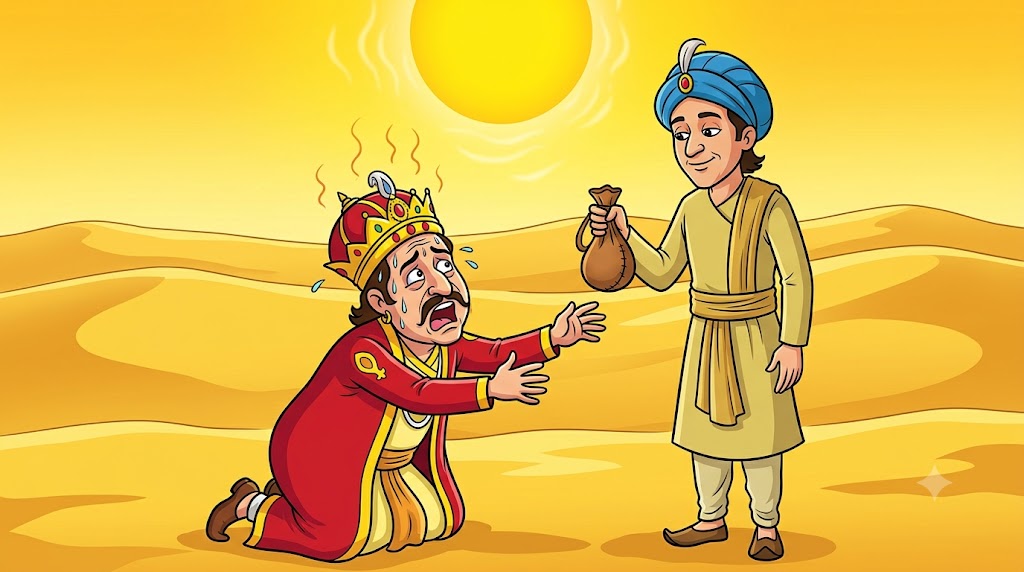 Akbar aur Birbal registan mein - pyaas - cartoon