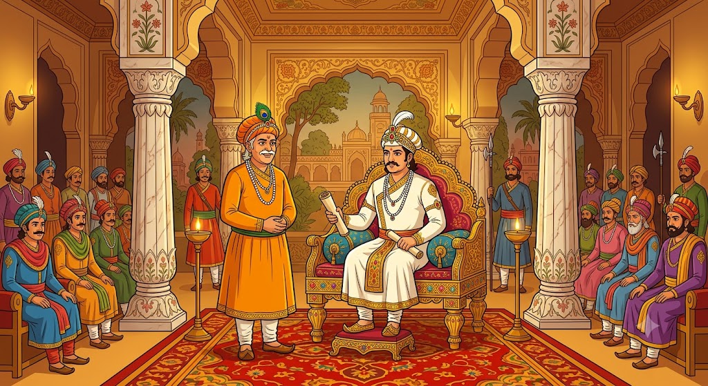Birbal Ki Khichdi - Akbar Birbal Ki Mazedar Kahani Hindi - cartoon illustration