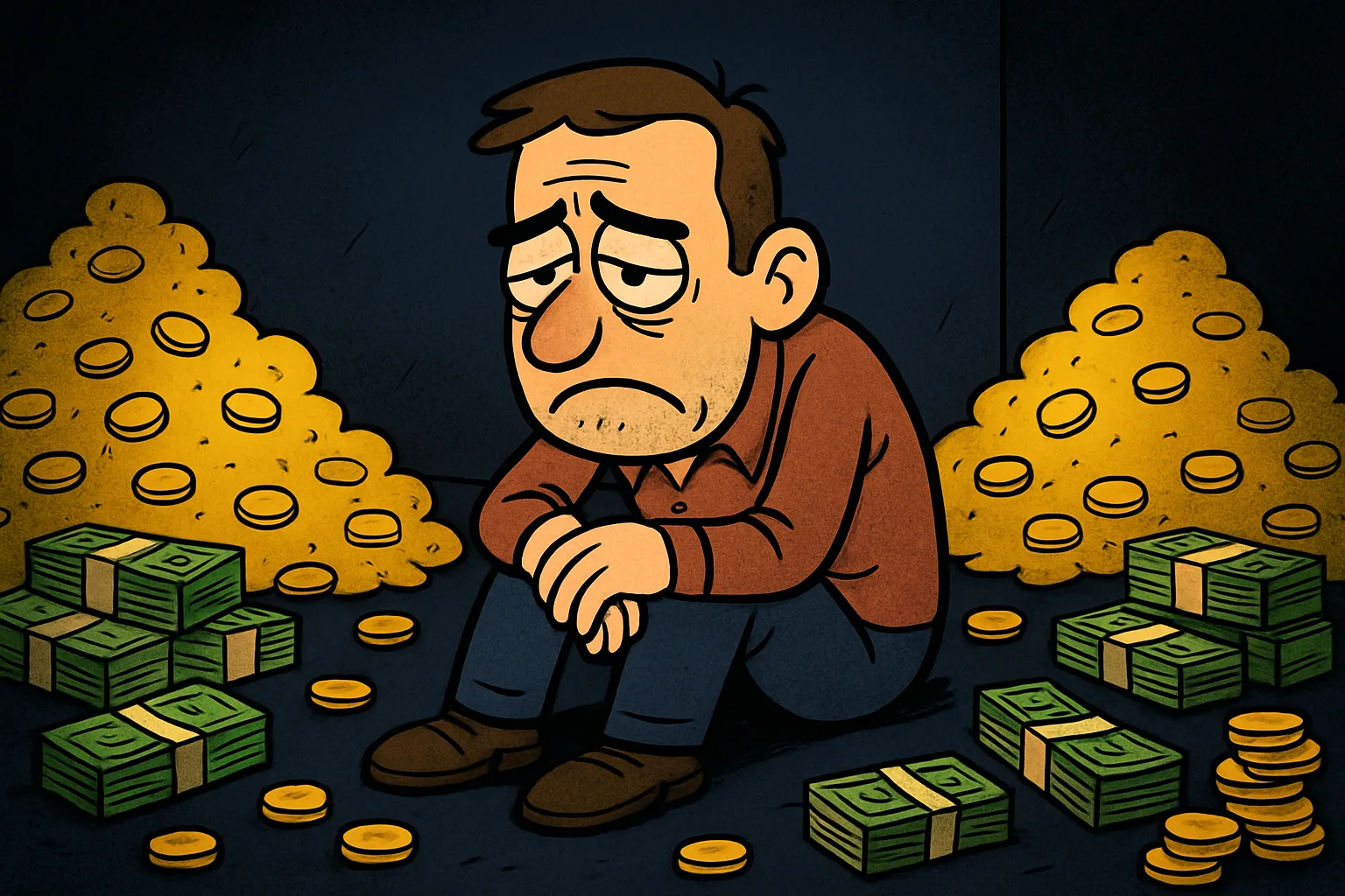 Billu akela baitha hua - paisa aur taaqat hai par khushi nahi - cartoon