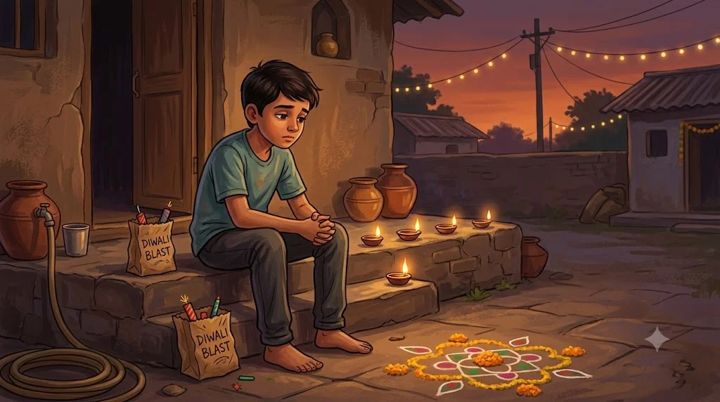 Diwali Ki Asli Roshni - Ek Dil Choo Lene Wali Kahani - cartoon illustration