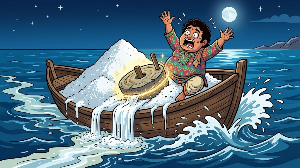 Sohan ki naav namak se doobti hui - samundar - cartoon