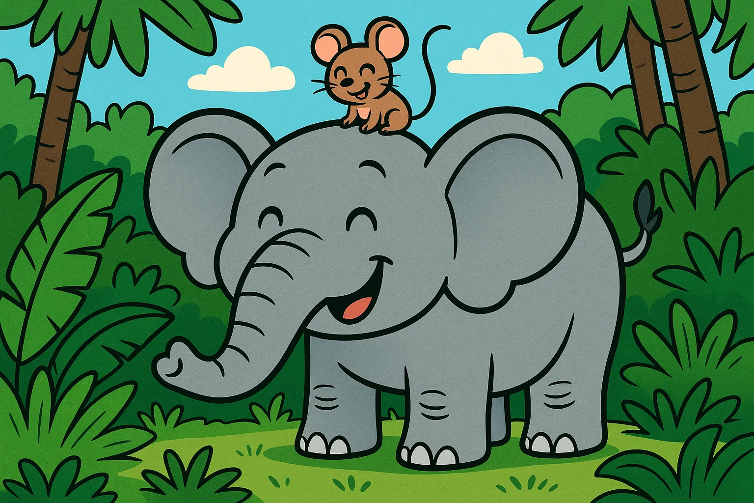 Motu haathi aur Chhotu chuha saath mein - dosti cartoon