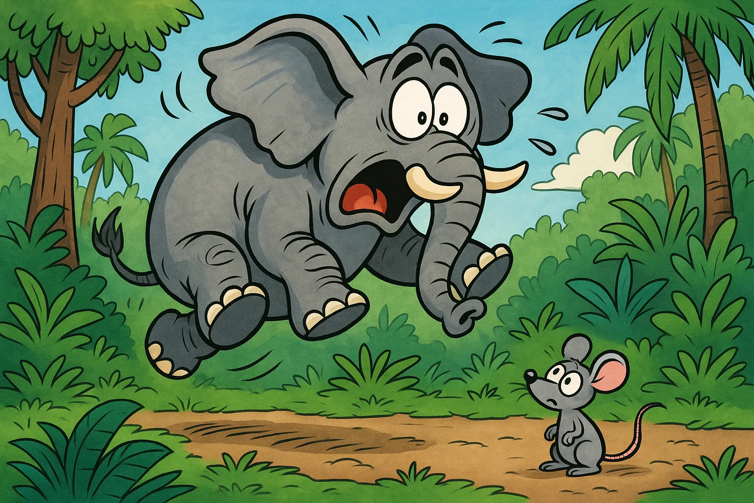 Motu haathi chuhe se darta hua - funny cartoon