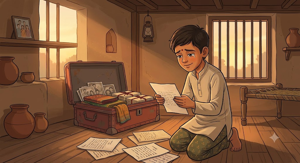Rahul letters padhta hua - aankhon mein aansoo - cartoon