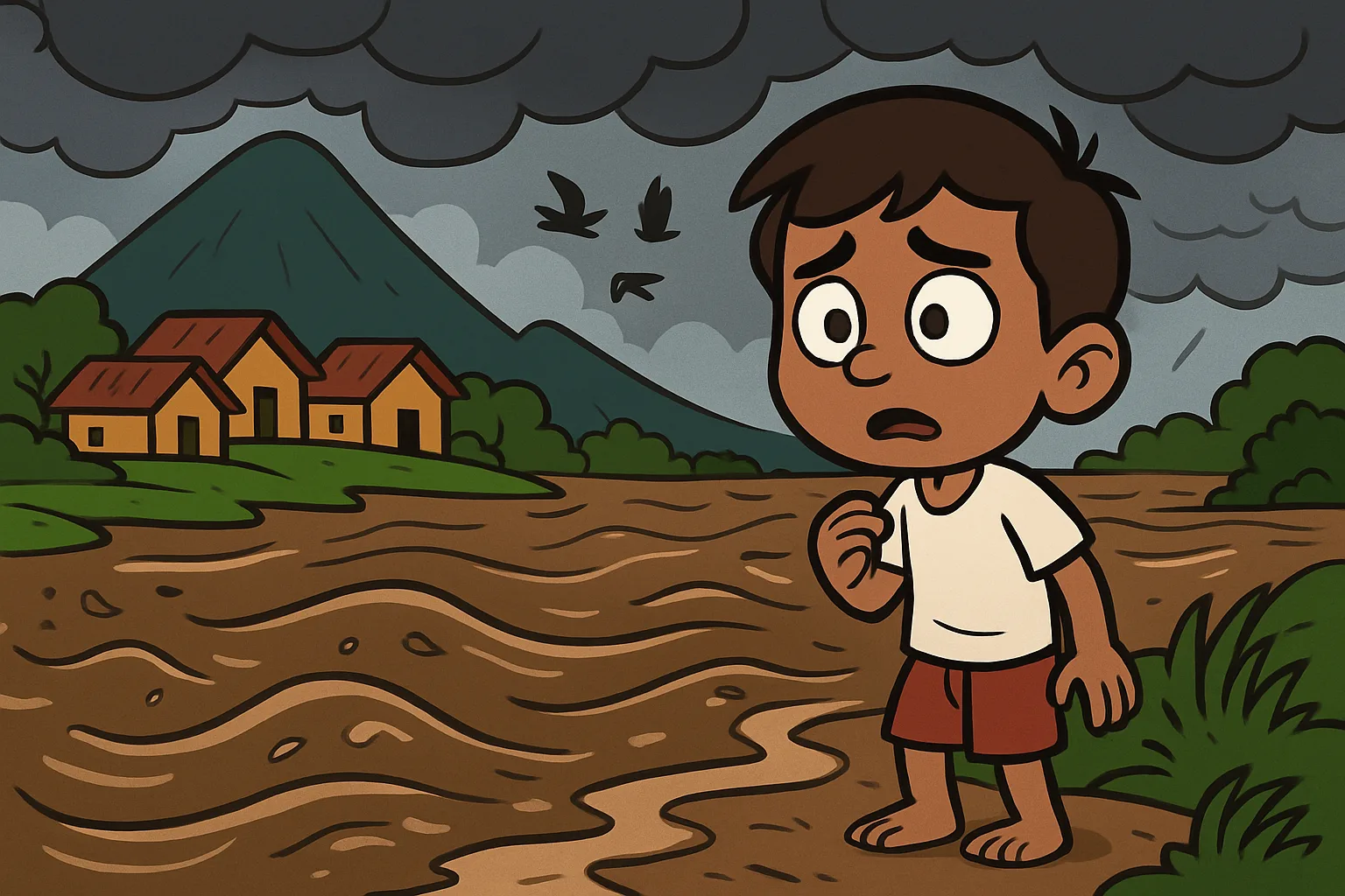 Veer nadi ka paani dekhta hua - khatarnaak nishani - cartoon