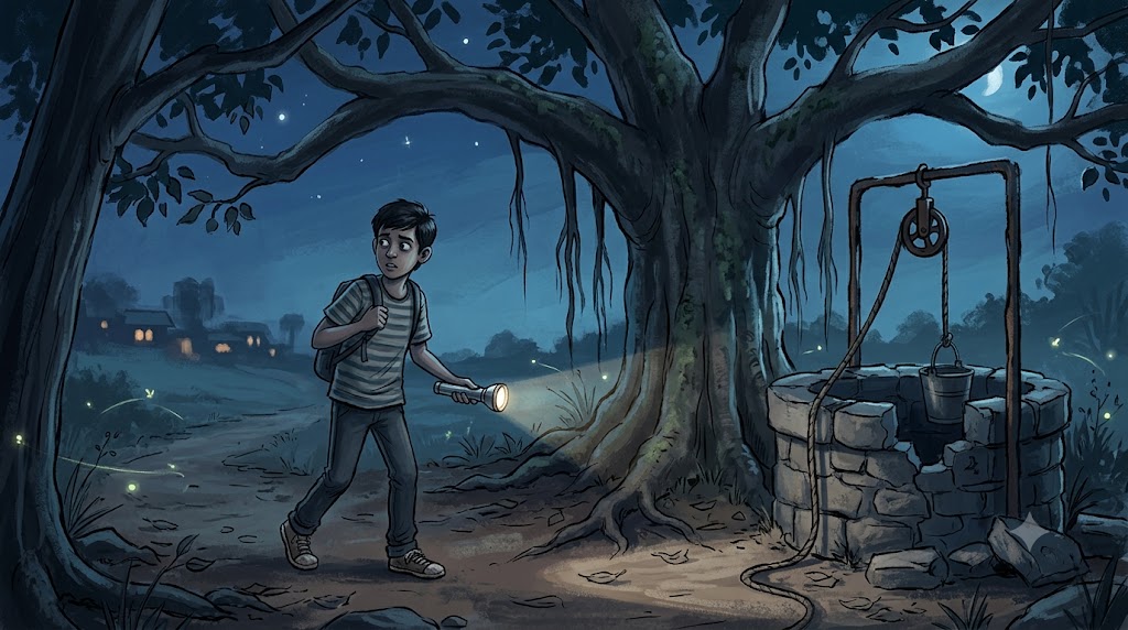 Peepal Wali Bhootni Ka Raaz - Suspense Kahani Hindi Mein - cartoon illustration