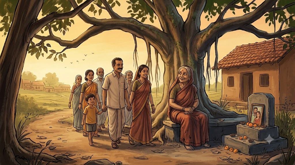Gaanv wale Kaushalya ke ghar unse milne aate hue - compassion aur sacchai ki kahani hindi