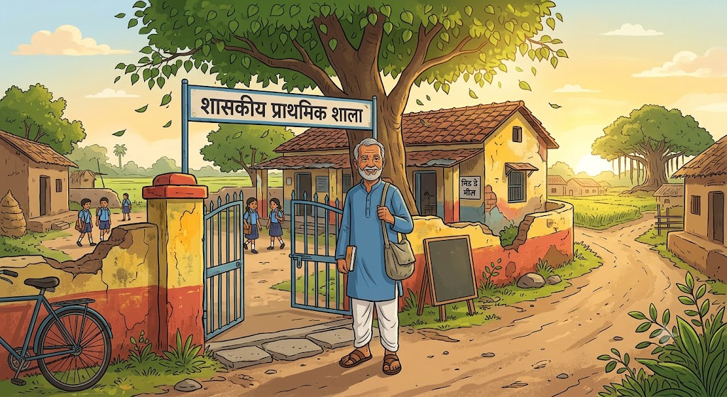 Sir Ka Akhri Din - Ek Teacher Ki Kahani Jo Rula Degi - cartoon illustration
